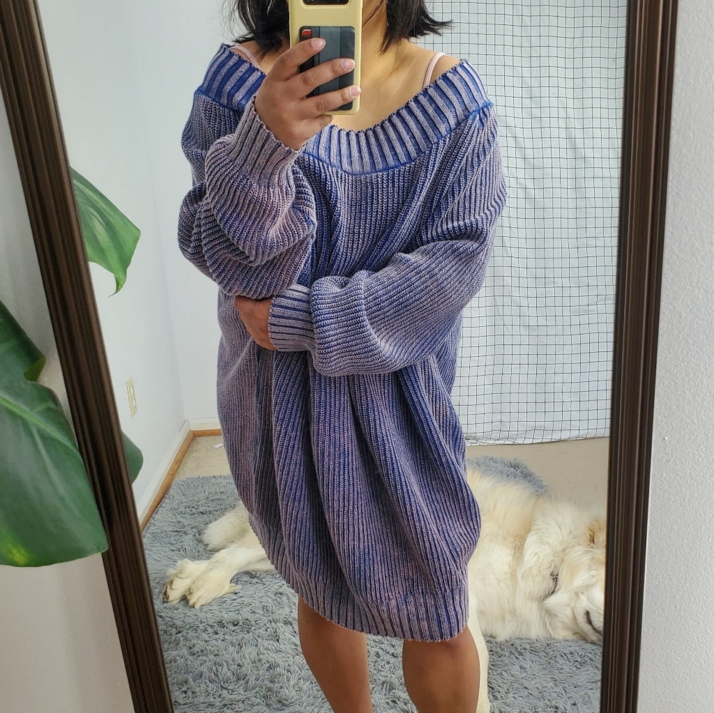 Vintage Acid Wash Oversized Sweater